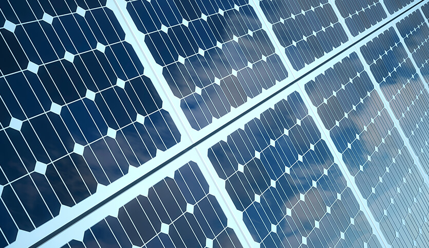 Close up of solar panels