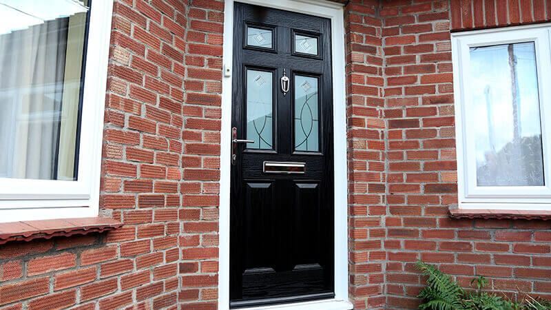 Black composite front door