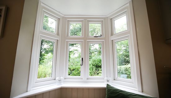 White uPVC bay window interior