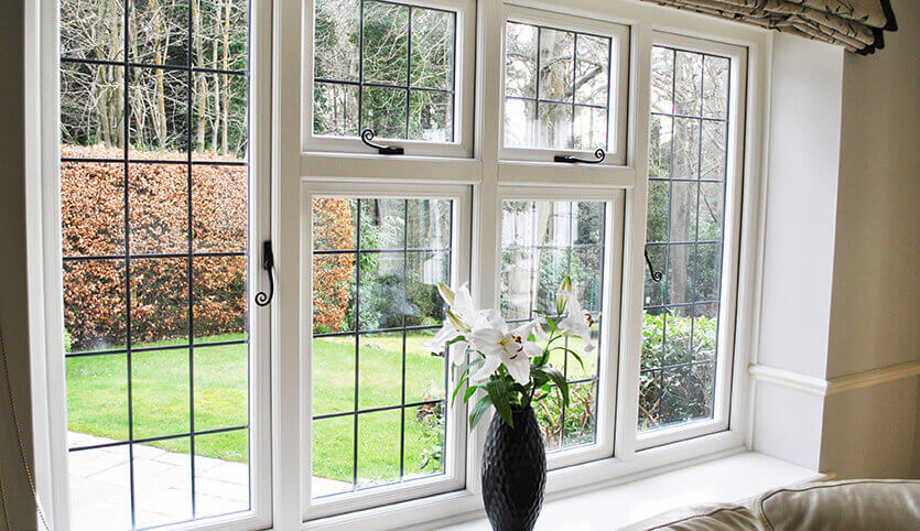 White uPVC window interior view