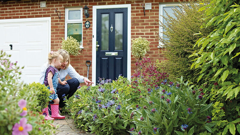 Dark blue composite front door