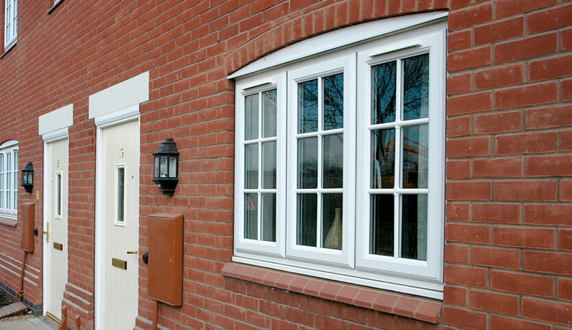 White uPVC casement window