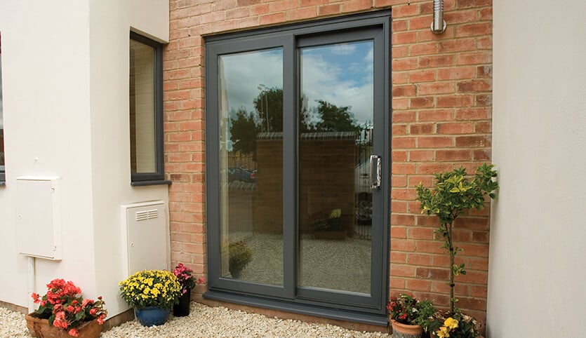 Black uPVC sliding patio door