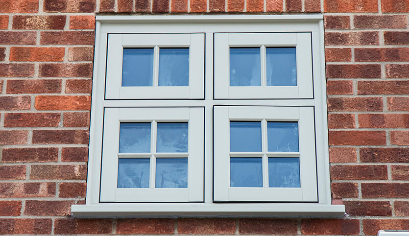 Green flush sash window