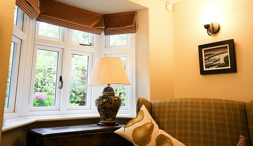 White uPVC bay window interior