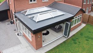 Dual white uPVC roof lanterns