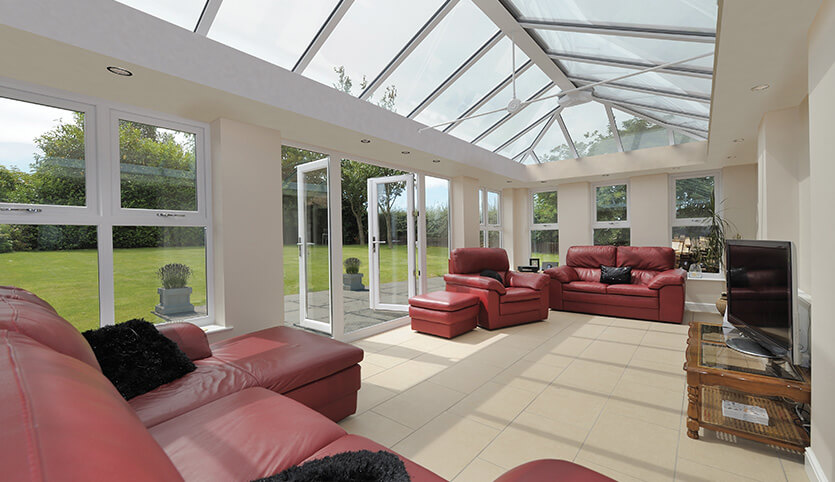 White uPVC orangery interior