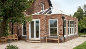 White uPVC orangery installation