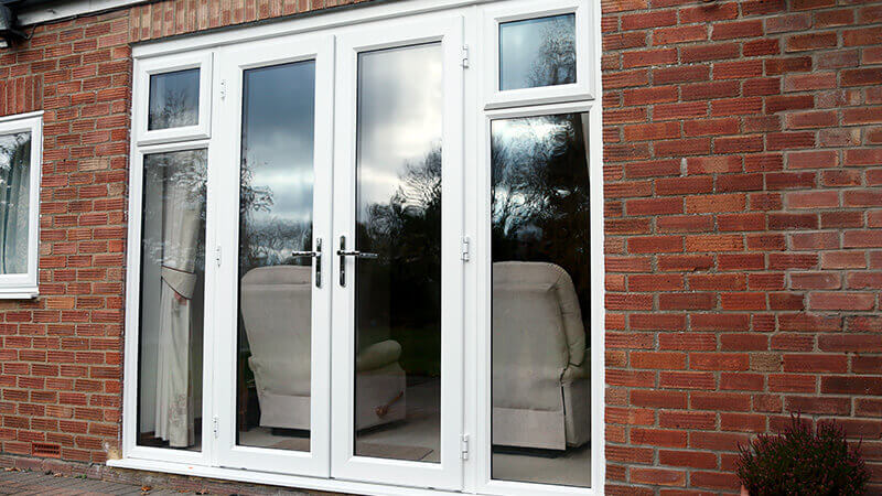 White uPVC french door