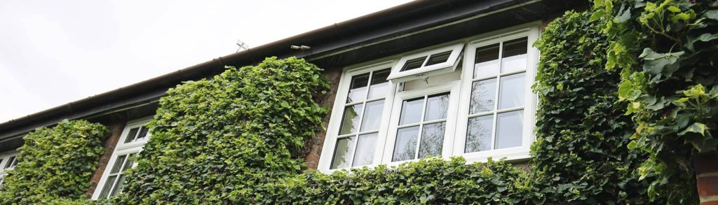 White uPVC casement windows