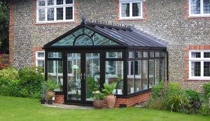 Black gable conservatory installation