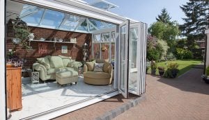 White uPVC bifold door