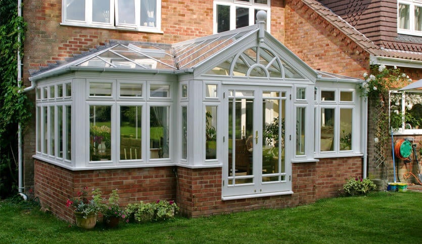 Grey T-Shaped conservatory