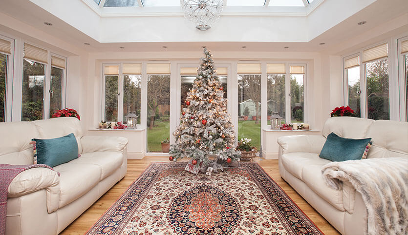 Timber orangery interior view