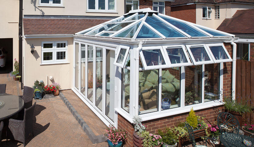 White uPVC Edwardian conservatory