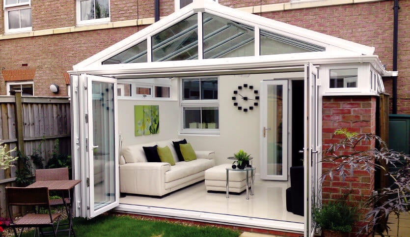 White uPVC gable conservatory