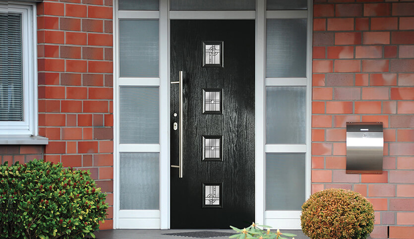 Black contemporary composite door