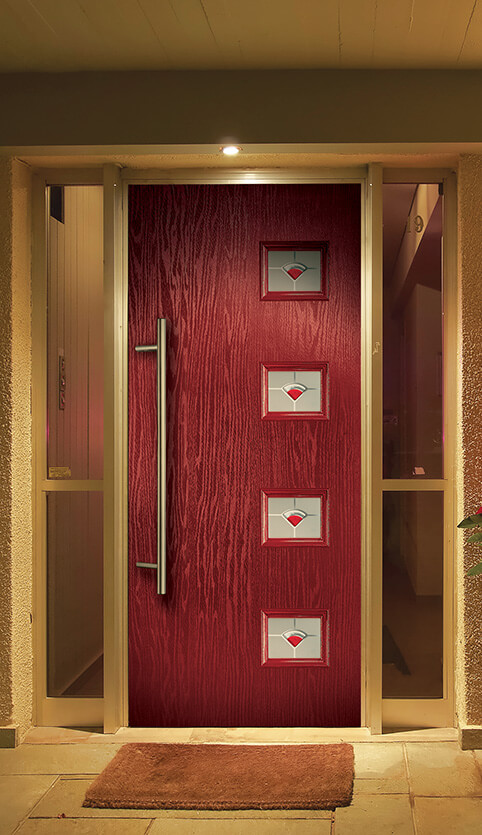 Modern red composite door