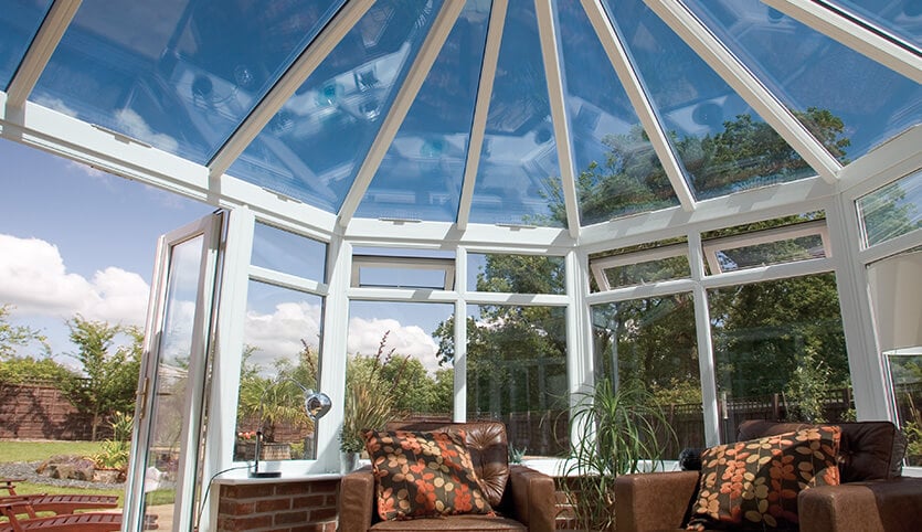 White Victorian conservatory interior view