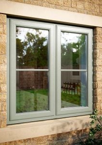 uPVC casement windo with chartwell green colour finish