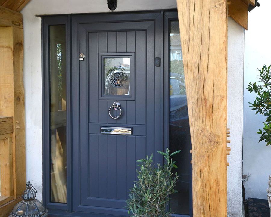 A Rehau Door in Slate Grey with Hurst Panel.