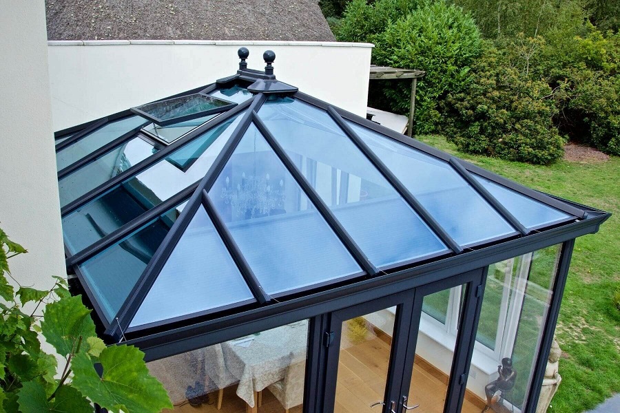 A ultraframe glass roof.