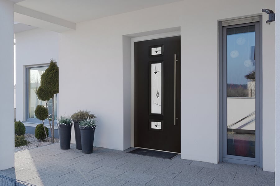 Large black composite door