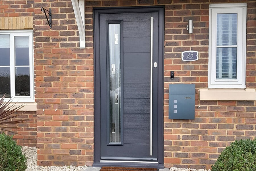 Modern black composite door