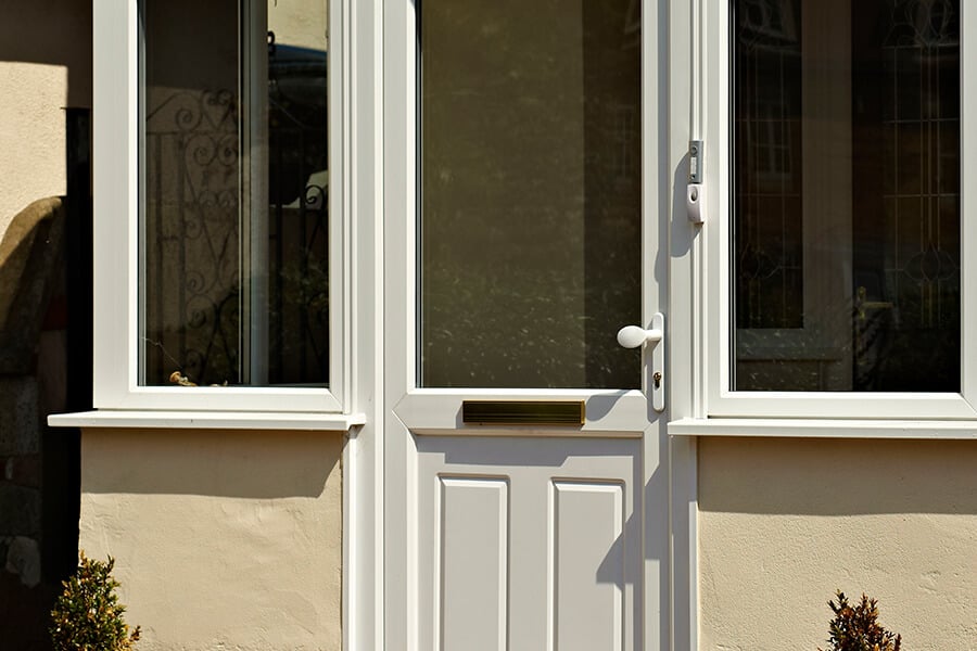 White uPVC front door