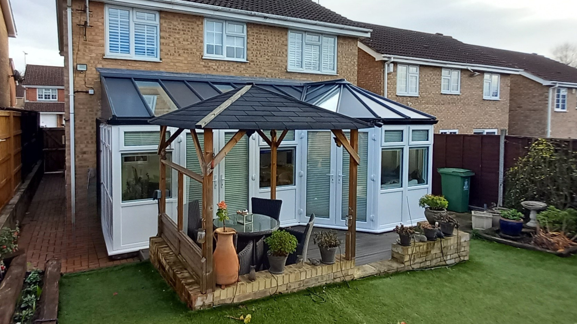 A P-Shape Livin Solid Roof Conservatory